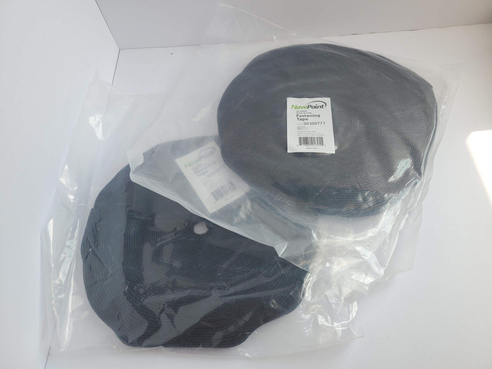Nave Point Hook Loop Strap 1/2"X 150' + Black Reusable Cable Bundle Organization