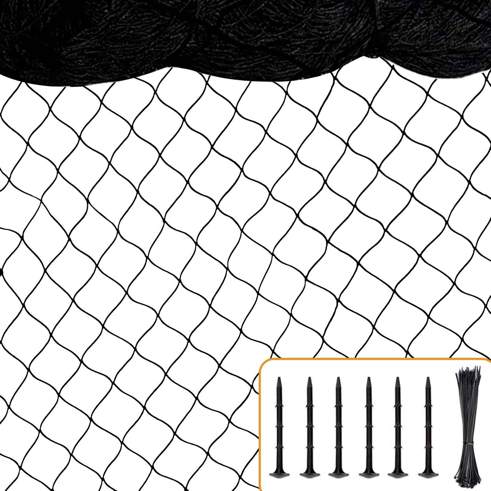 BSTPCOO Bird Netting 50'x50' with 1" Square Mesh Net 50'×50'-1'', Black