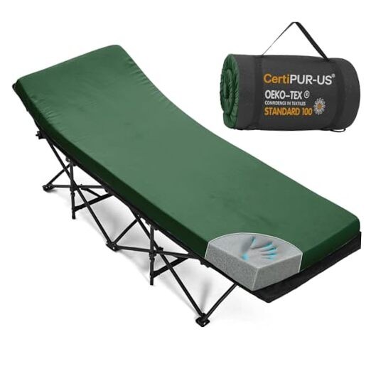 Camping Cot Mattress 2in Memory Foam Sleeping COT (75*30*2) Dark Green