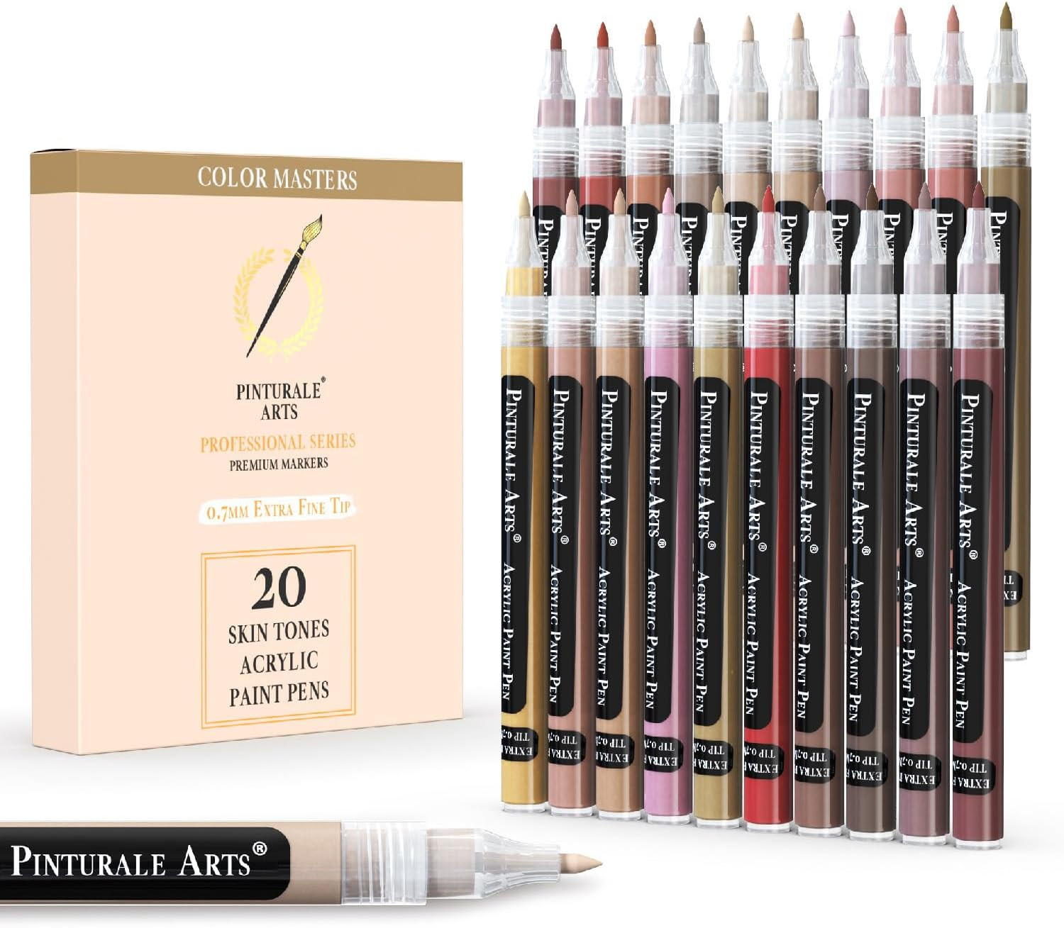 ® Acrylic Paint Markers Skin Tone | Set 20 Skin Tone Paint Markers Fine Tip 0,7M