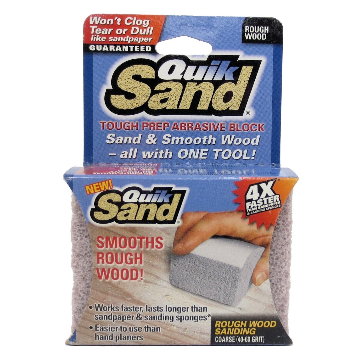 Quik Sand 31412 Rough Wood Abrasive Sanding Block, Coarse (40-60 grit)