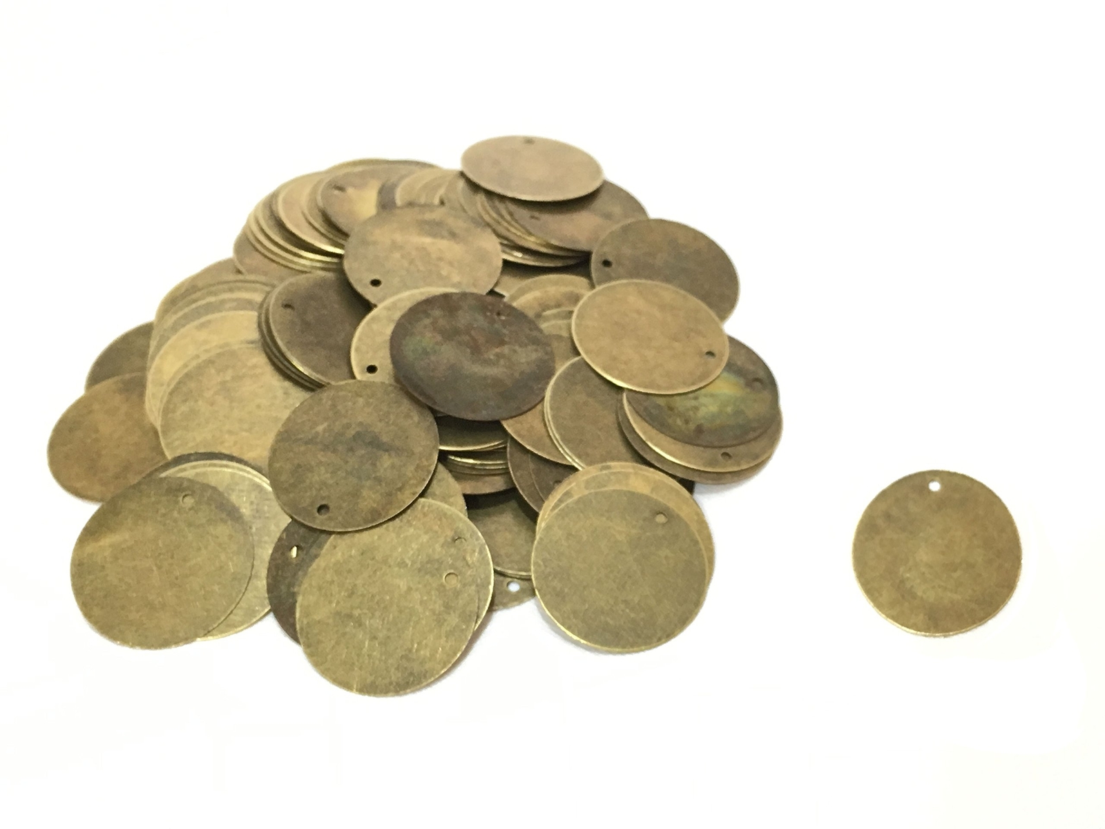 200 Antique Bronze Tone 13/16 Inch Metal Blanks Round Metal Stamping Blank an...