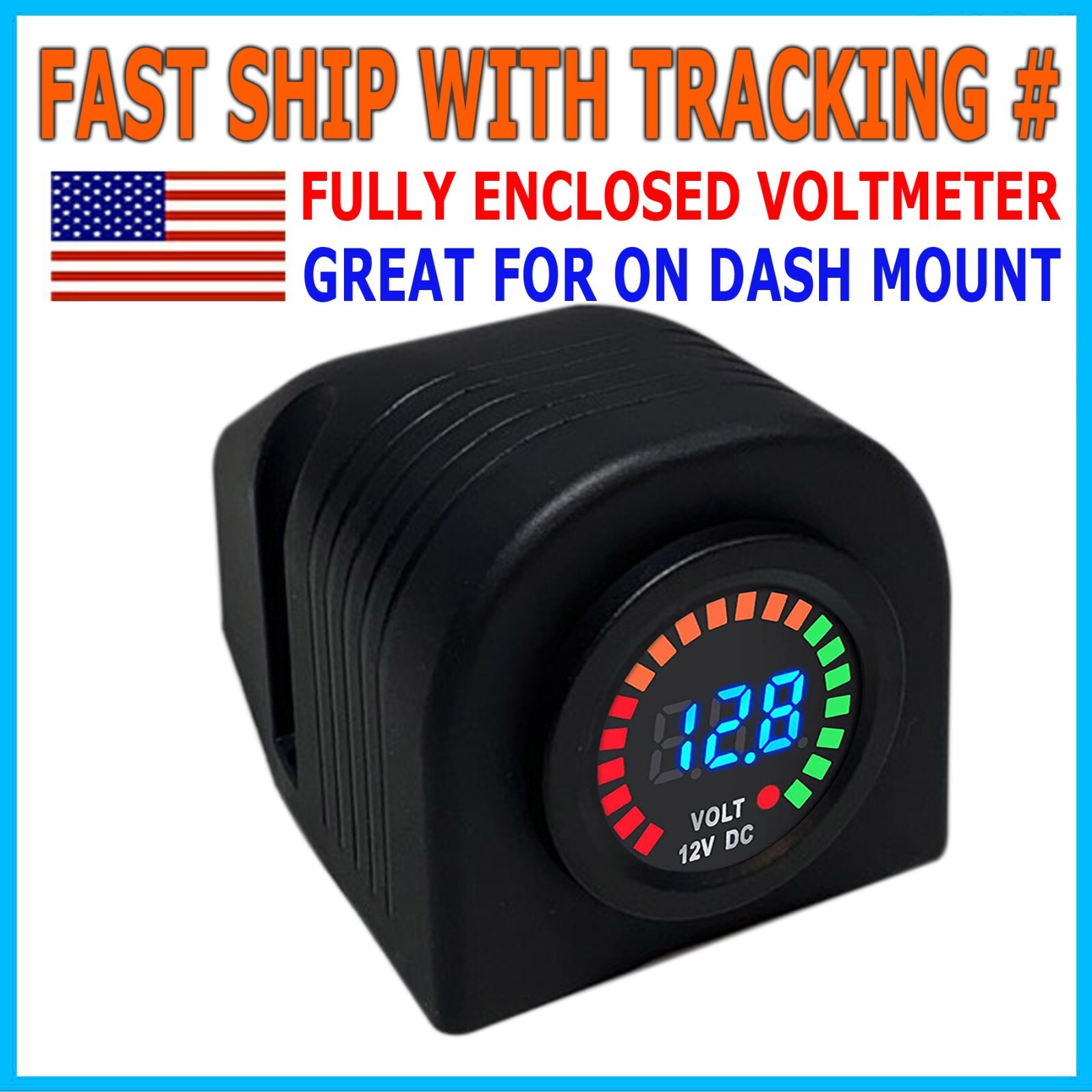 12V LED Digital Voltmeter Voltage Meter Battery Gauge Car Boat Marine Waterproof