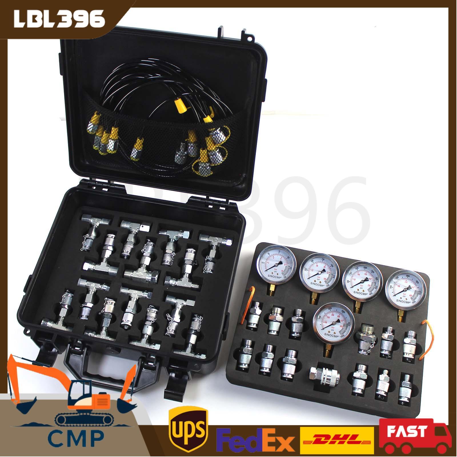 Hydraulic Pressure Gauge Test Kit for Excavator 13 Couplings 1/10/25/40/60Mpa US