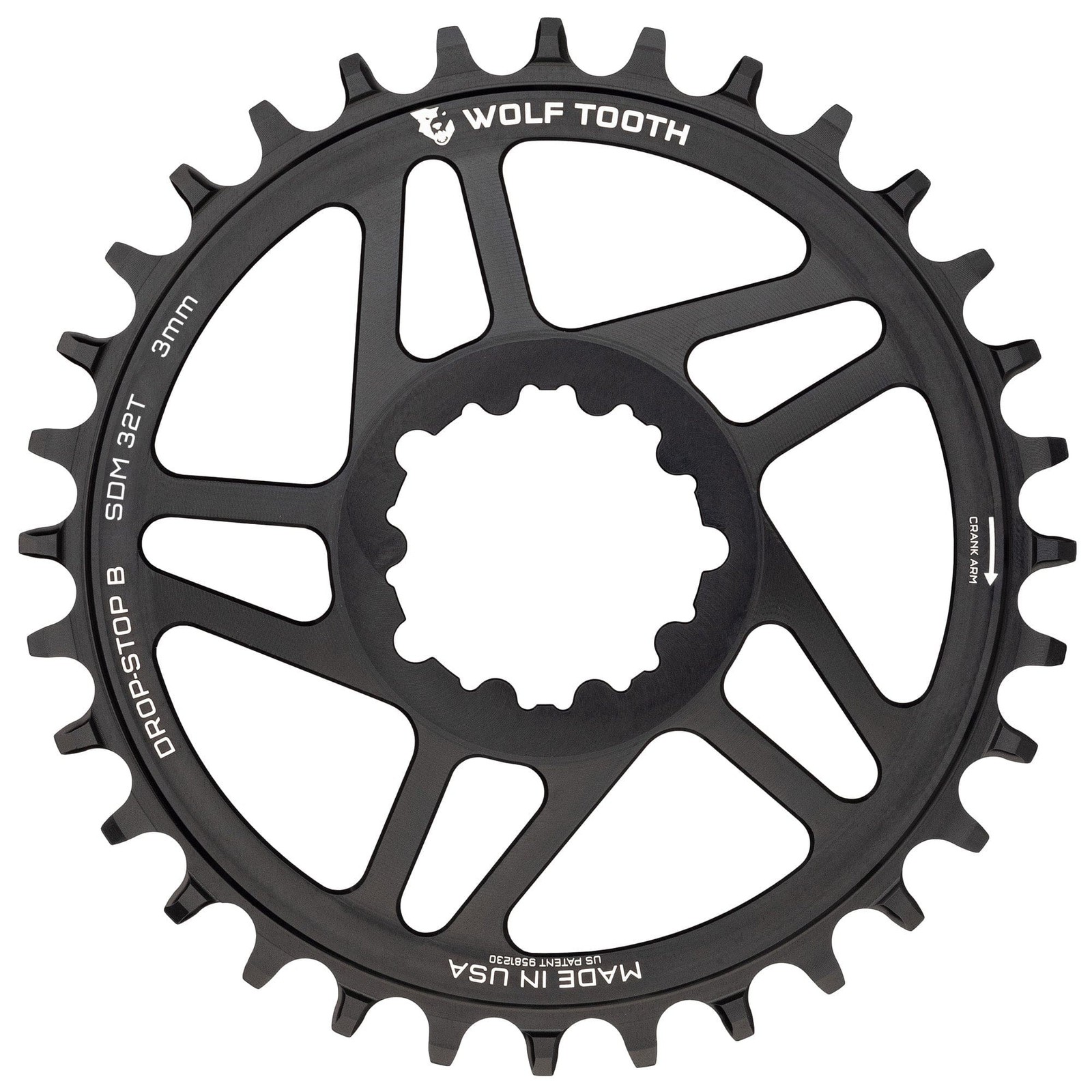 Wolf Tooth Direct Mount Chainring - 36t, Direct Mount, Drop-Stop B, For 3-Bolt