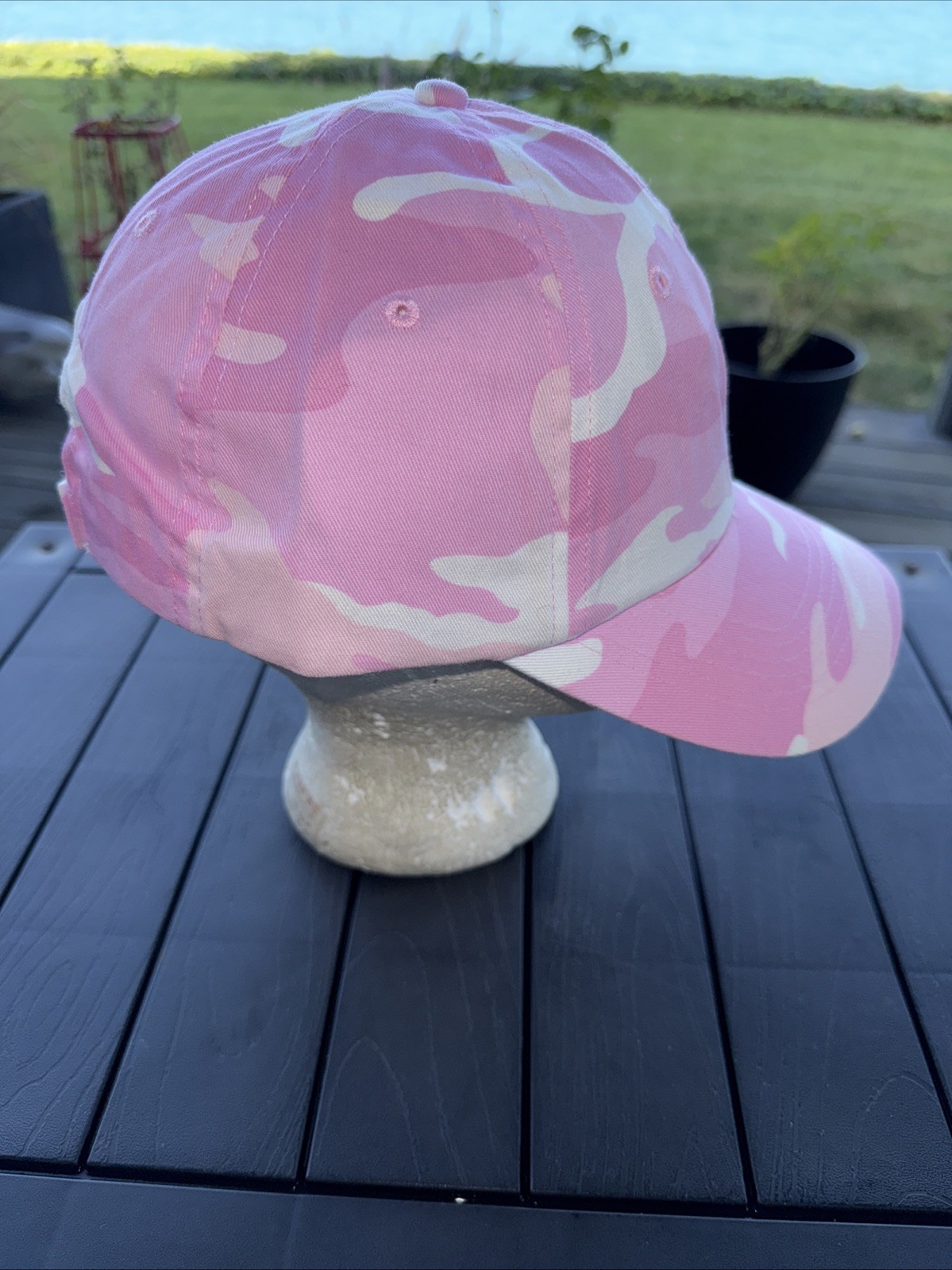 Pinks White Camouflage Lite weight Cotton Hat Cap Hook Loop OSFA Port Authority