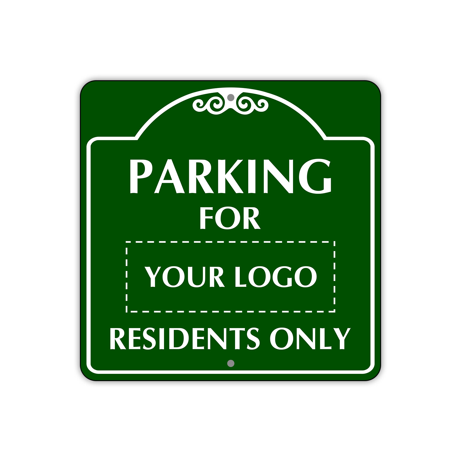 Custom Sign Parking Your Custom Logo Residents Only Aluminum Metal 12"x12" Sign