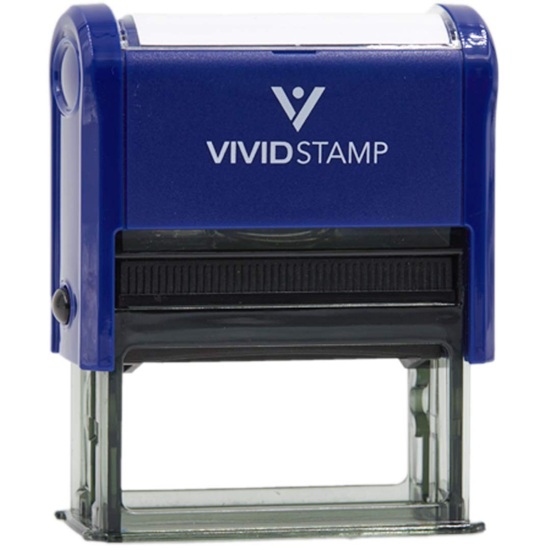 Processed Self Inking Rubber Stamp Blue Ink Medium Office Stationary Tool