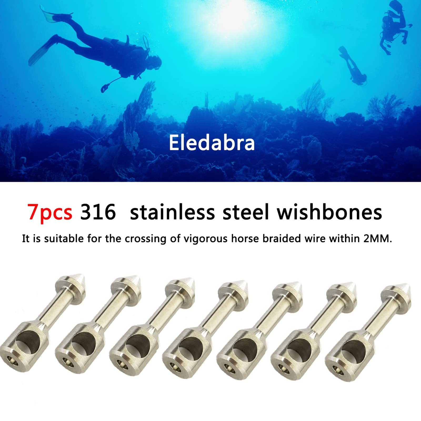 Spearit Stainless Steel Speargun Band Wishbone Inserts 7PCS