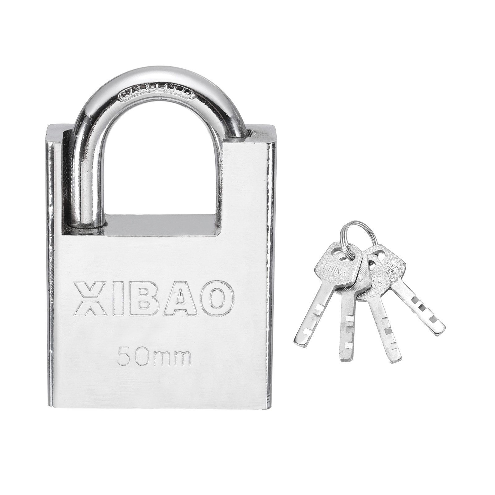 High Security Steel Shrouded Padlock with Key, Silver(1-7/8 Inch)