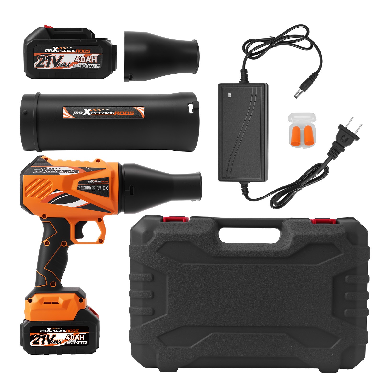 Cordless Leaf Blower 550 CFM 21V Brushless 4000mAh 2 Batteries Included