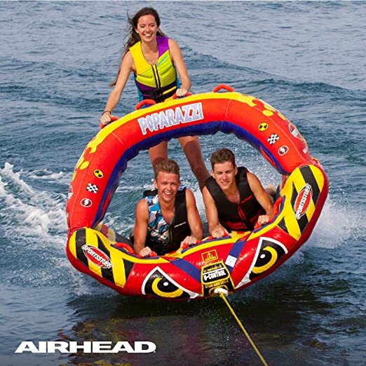 3 Rider Option Towable Tube for Boating Watersports Heavy Duty Full Nylon Cover