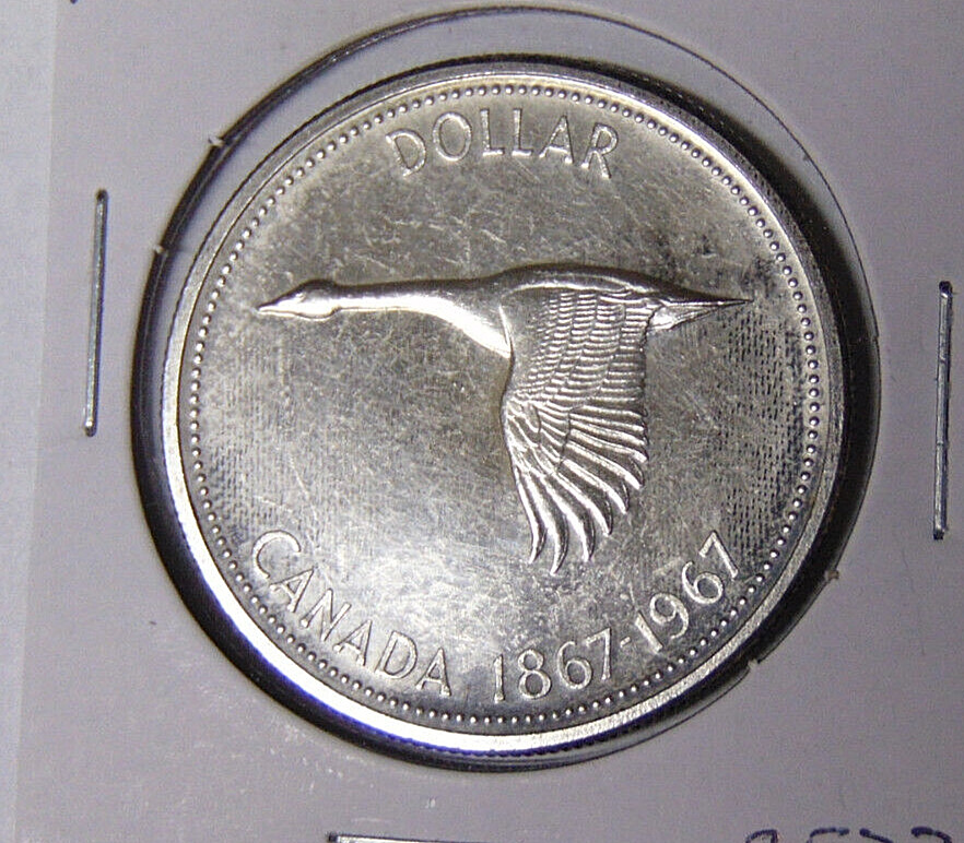 Cleaned Proof-Like 1967 Canada Silver Dollar Flying Goose (42224)