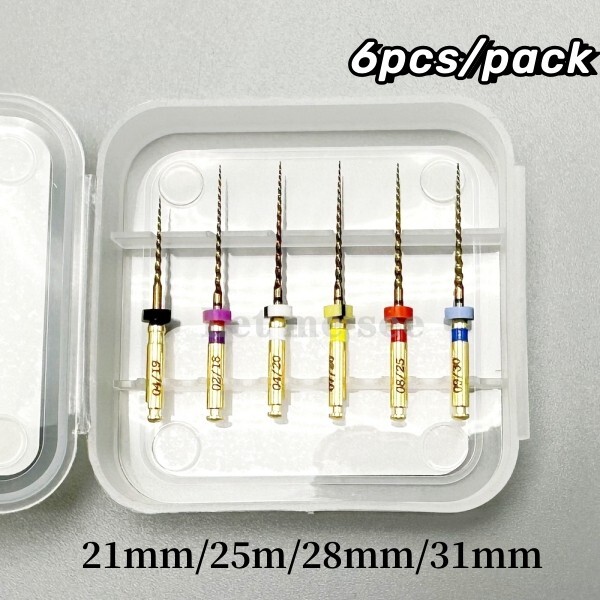 Dental Endodontic Root Canal Files 21/25/28/31mm Gold Taper Rotary Files SX-F3