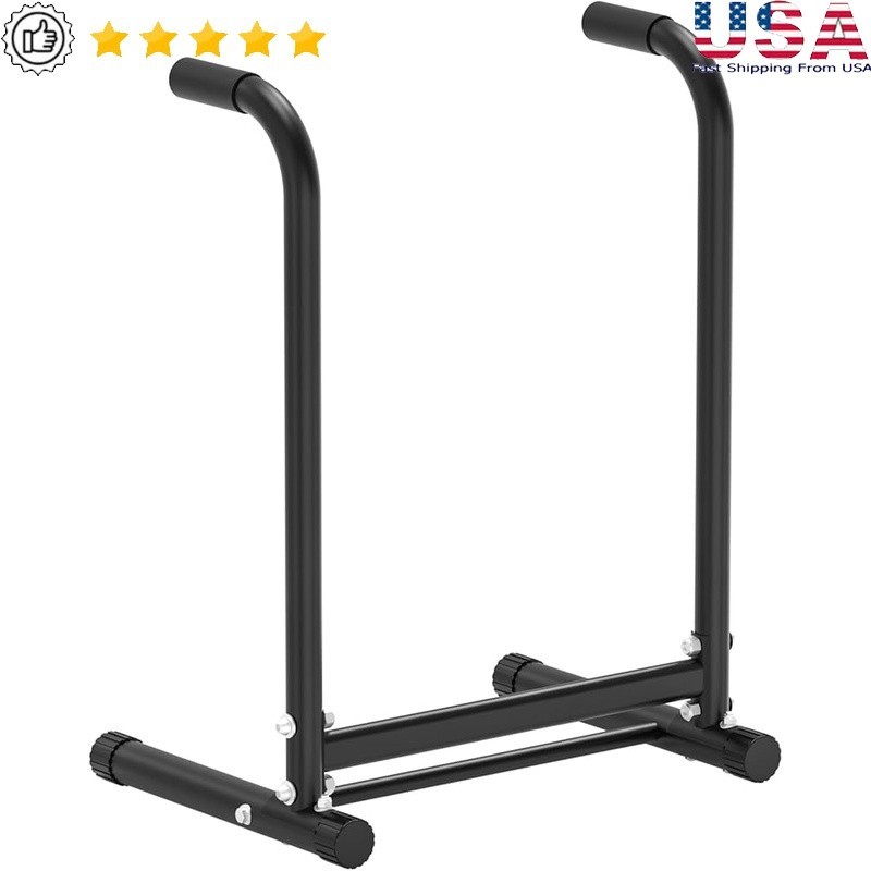 Dip Station High Weight Capacity Adjustable Rubber Feet Comfortable Foam Handles