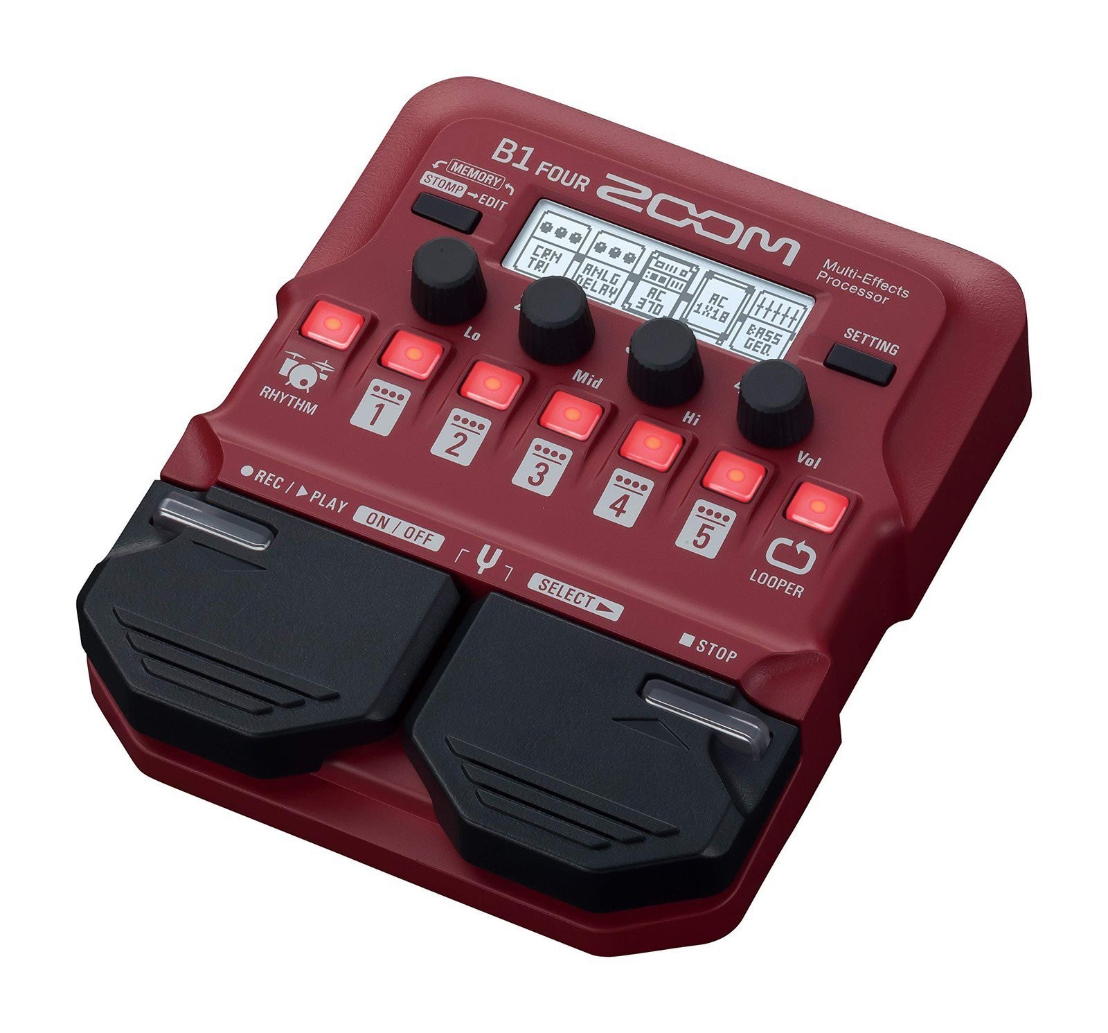 Zoom B1 FOUR Bass Multi-Effects Processor with 70+ Built-in Effects, Amp...
