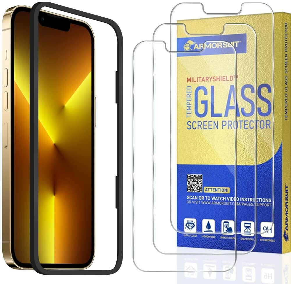 [3Pack] ArmorSuit Apple iPhone 13/13 Pro (6.1 In)Tempered Glass Screen Protector
