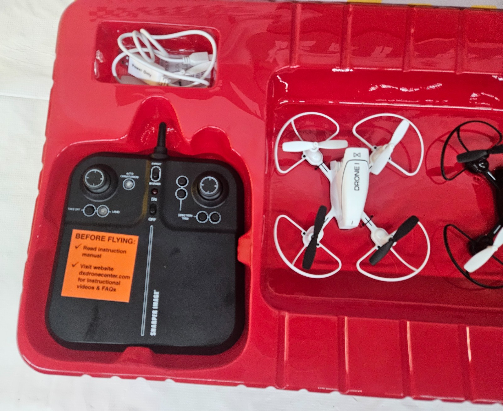 Sharper Image Dual 2 Pack Drones Racer Drone Set w Box MISSING FLAG
