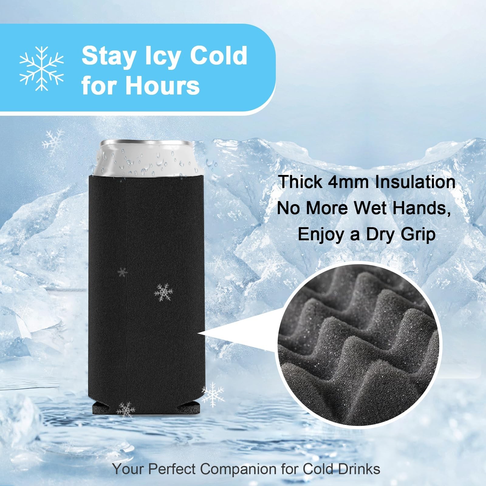 Slim Can Koozies (25 Pack) Bulk Customizable, Blank Foldable Foam Insulators ...
