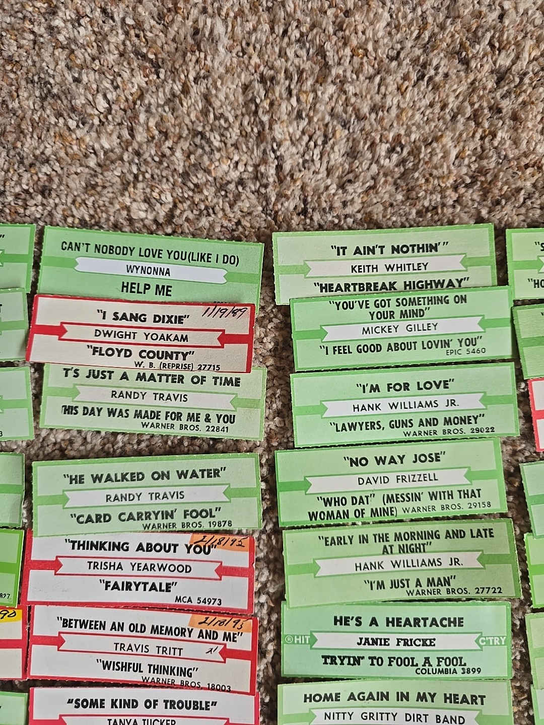 LOt OF 50 JUKEBOX TITLE STRIPS