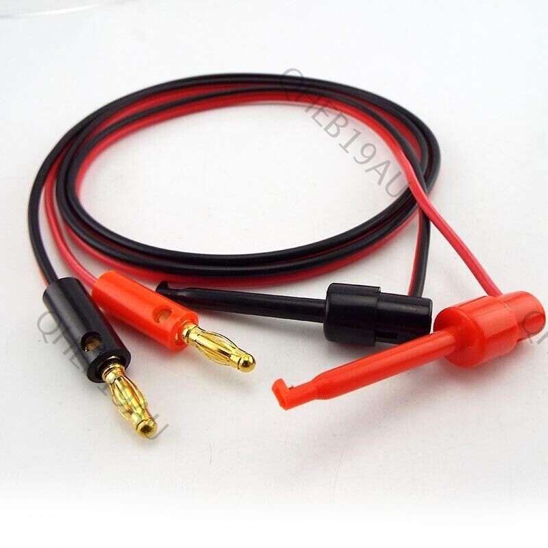 1 Pair 4mm Banana Plug to electric Hook Clip Test Leads Cable For Multimeter 26H