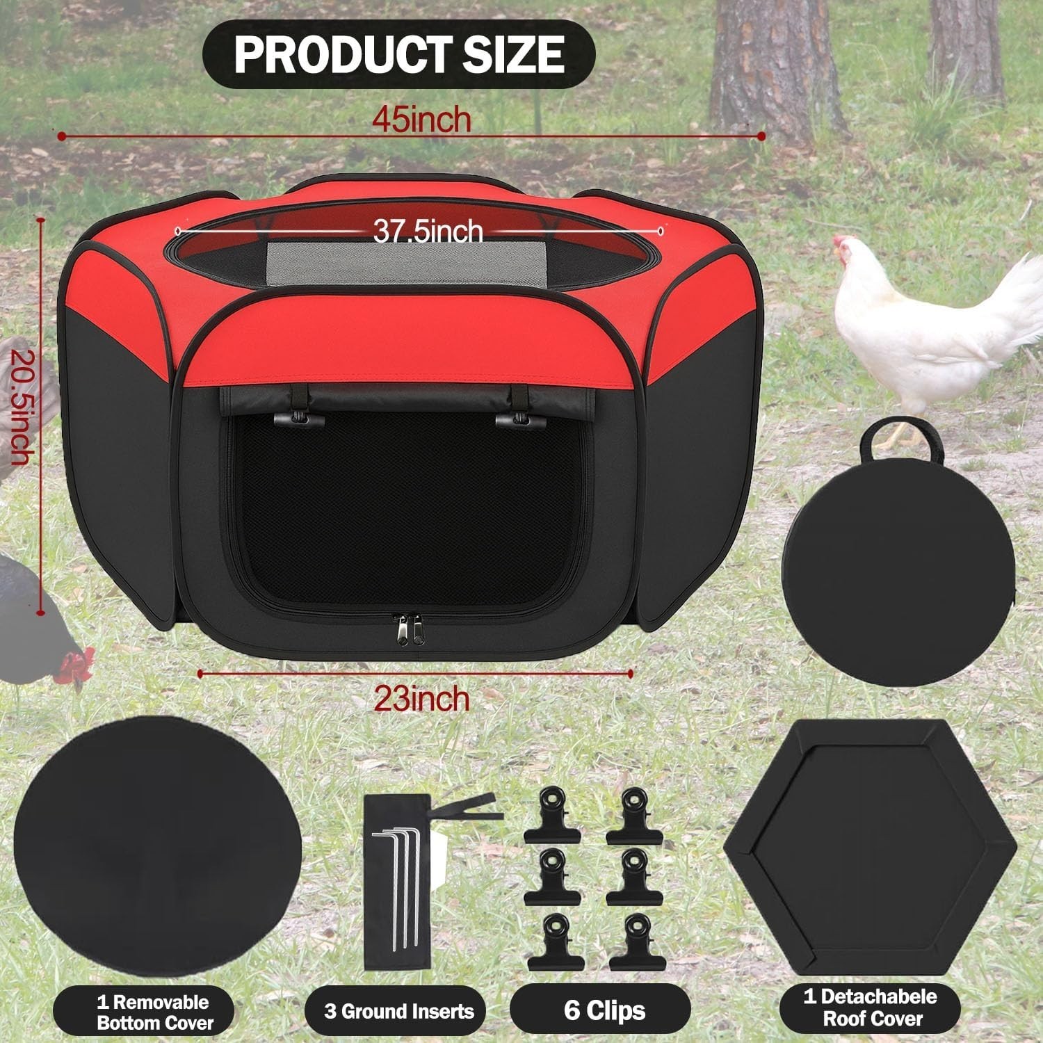 Pop Up Chicken Brooder Box - Large Collapsible Chick Starter Kit & Brooder Pen