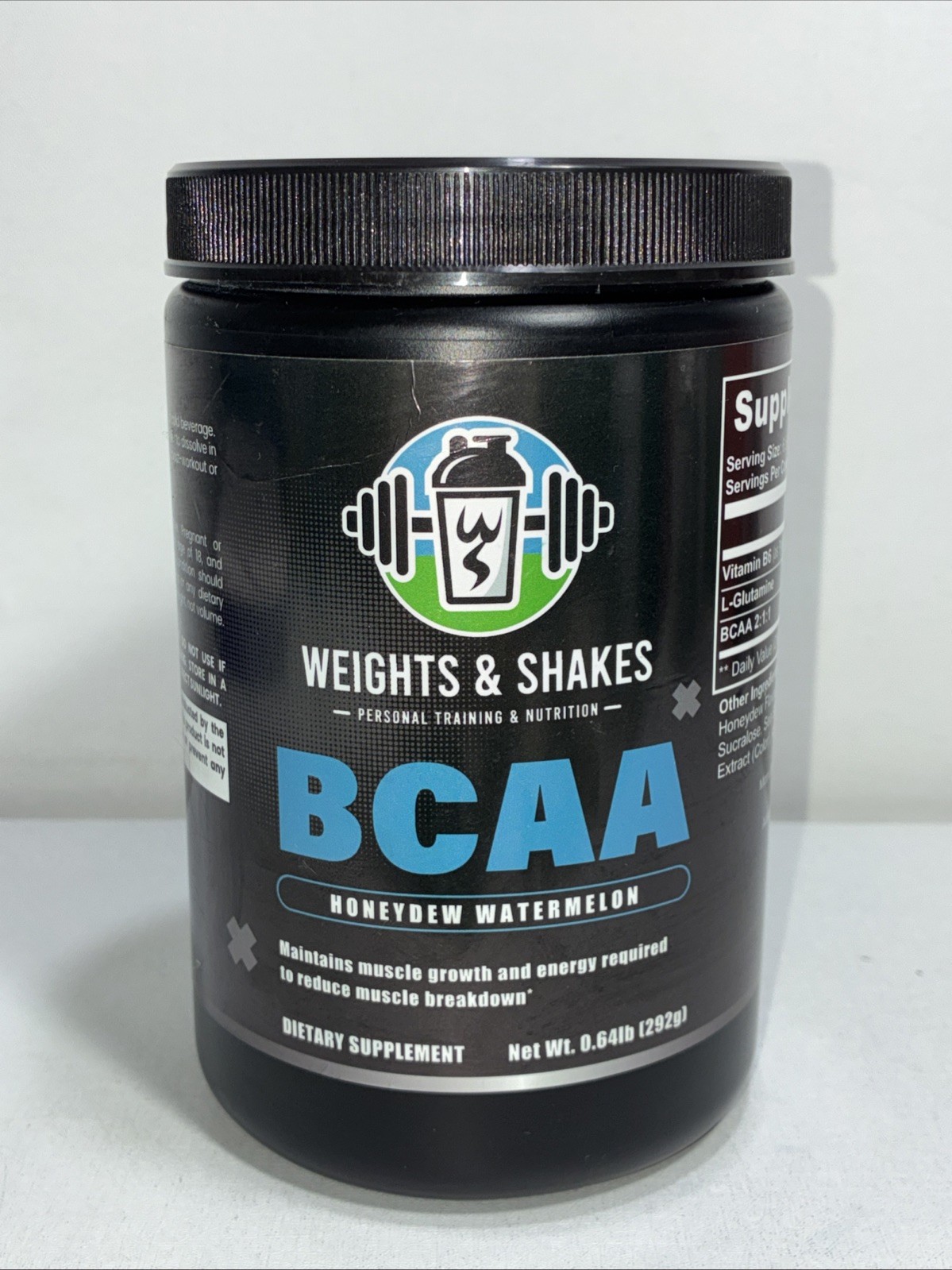 Sealed Weights + Shakes BCAA Honeydew Watermelon Supplement 45 Servings