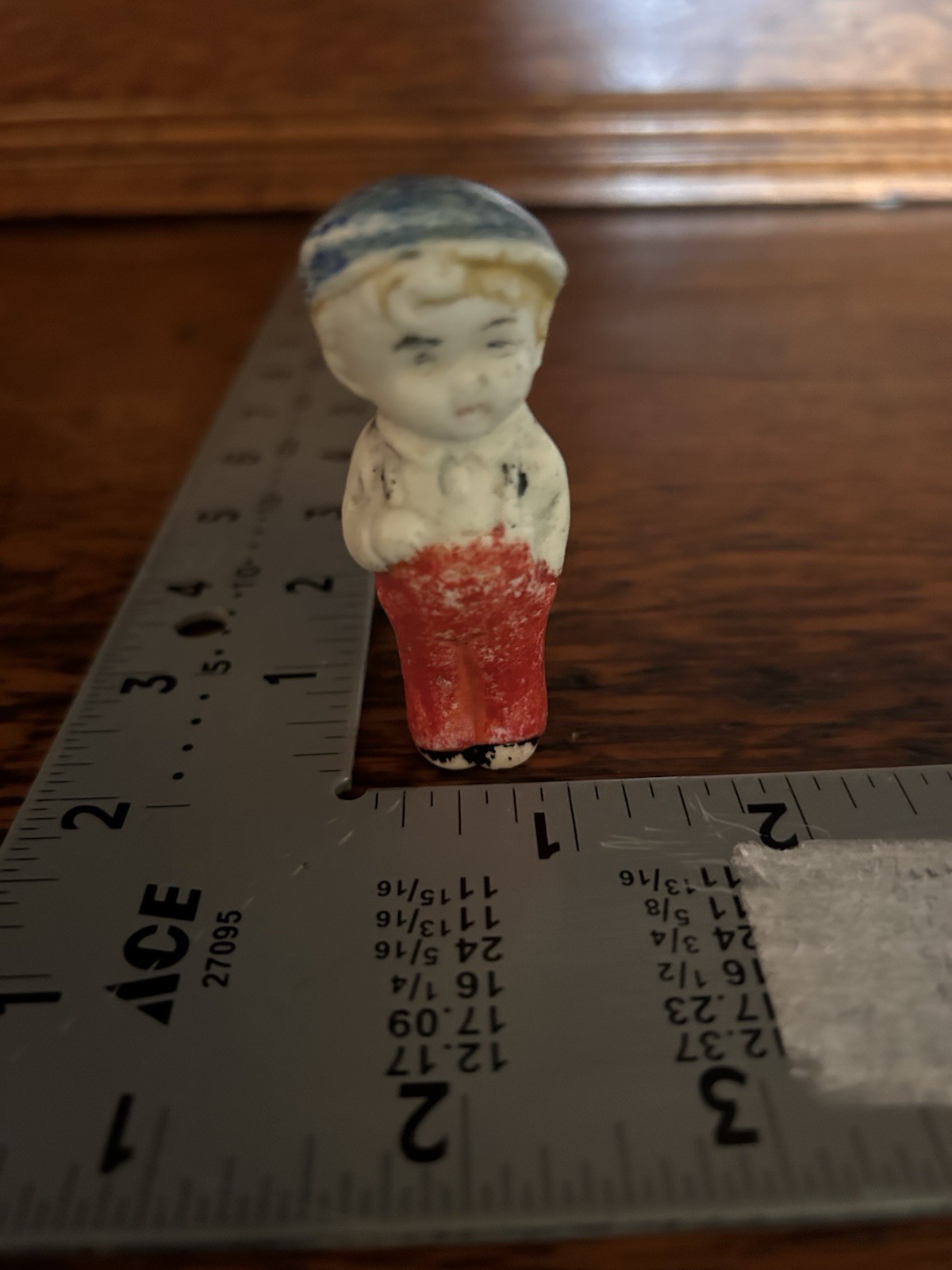 Antique Miniature 2.5" Porcelain Bisque Advertising Boy Doll