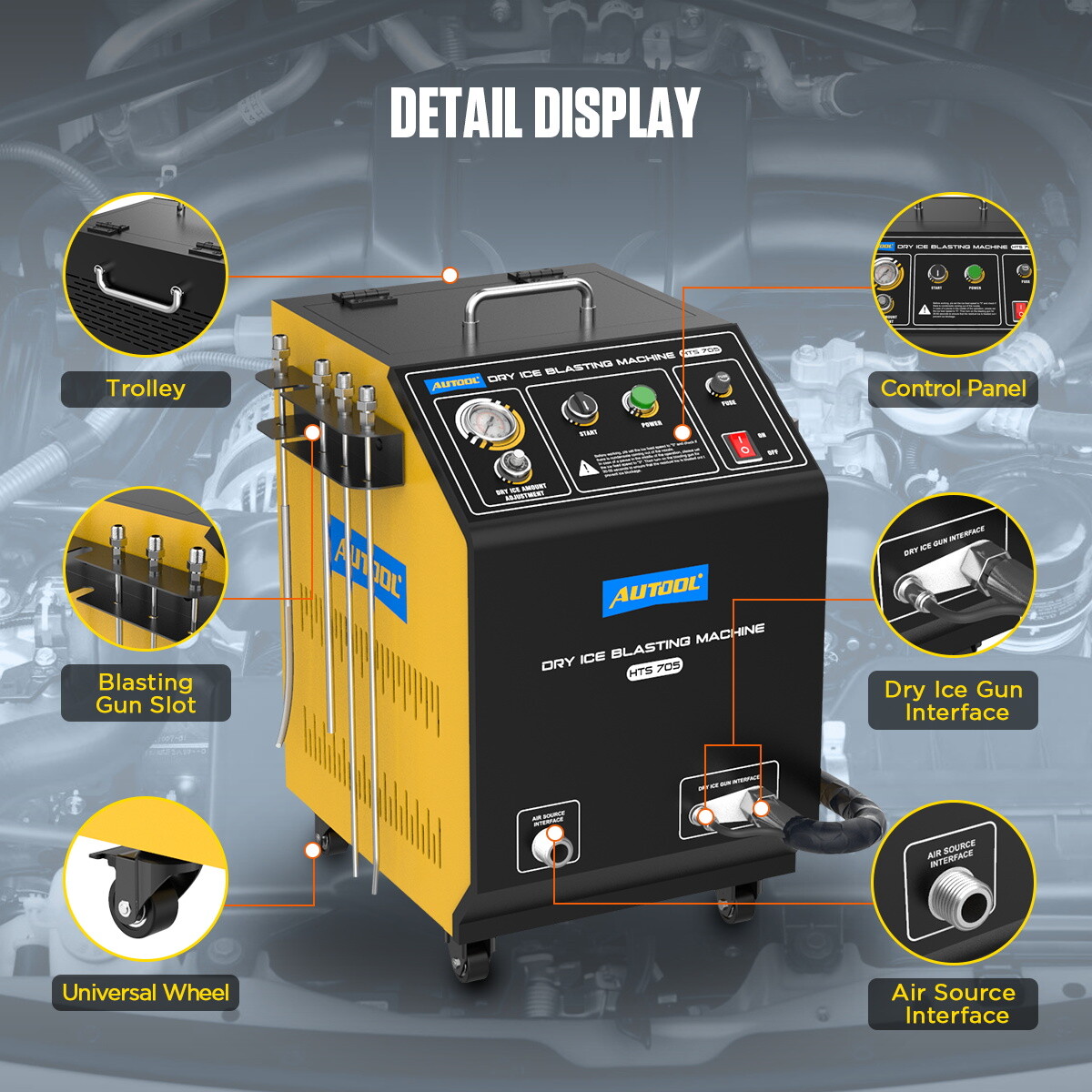 Auto Dry Ice Blasting Machine Dry Ice Non-toxic Cleaning Zero Chemical Pollution