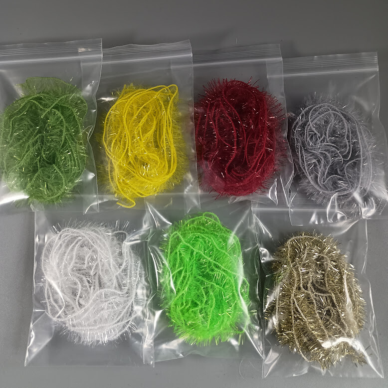 Crackle Chenille Yarn - 3yds - Choose from 7 colors! - Fly Tying Straggle String