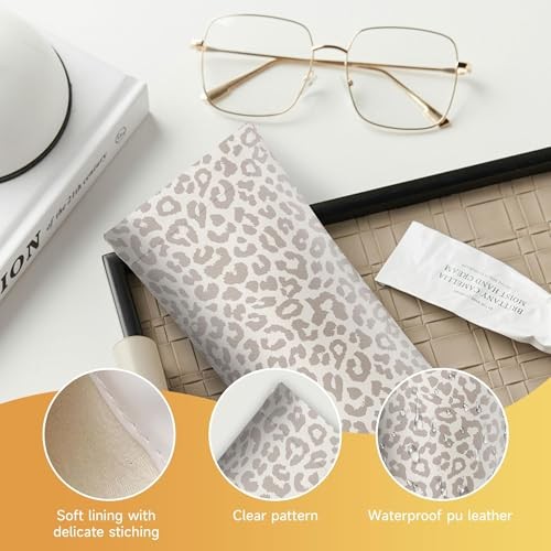 2 Pcs Sunglasses Eyeglass Glasses Case, 33-leopard Print Black and Grey(2pcs)