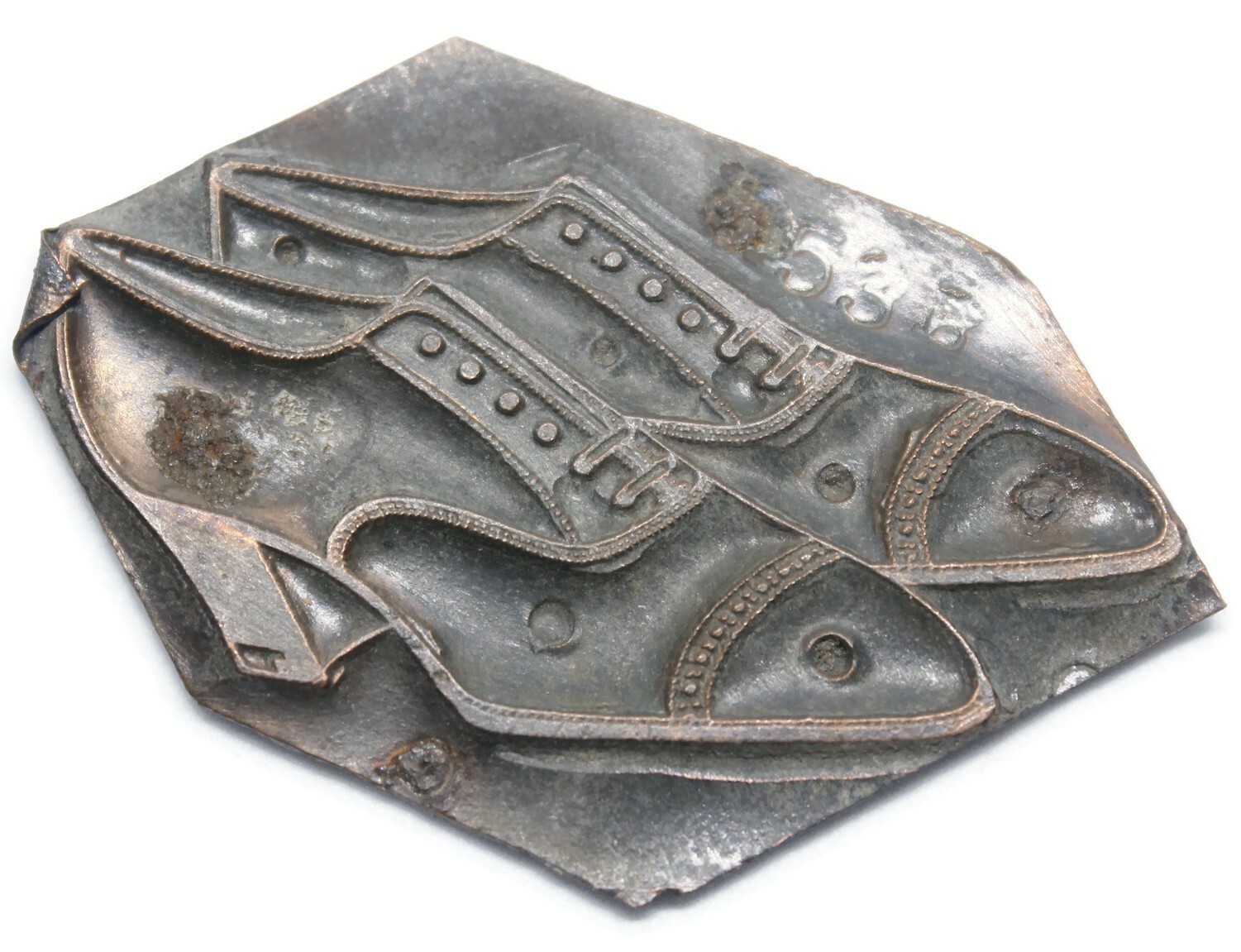 Antique Shoe Advertising Letterpress Printing Dies Lead Backed