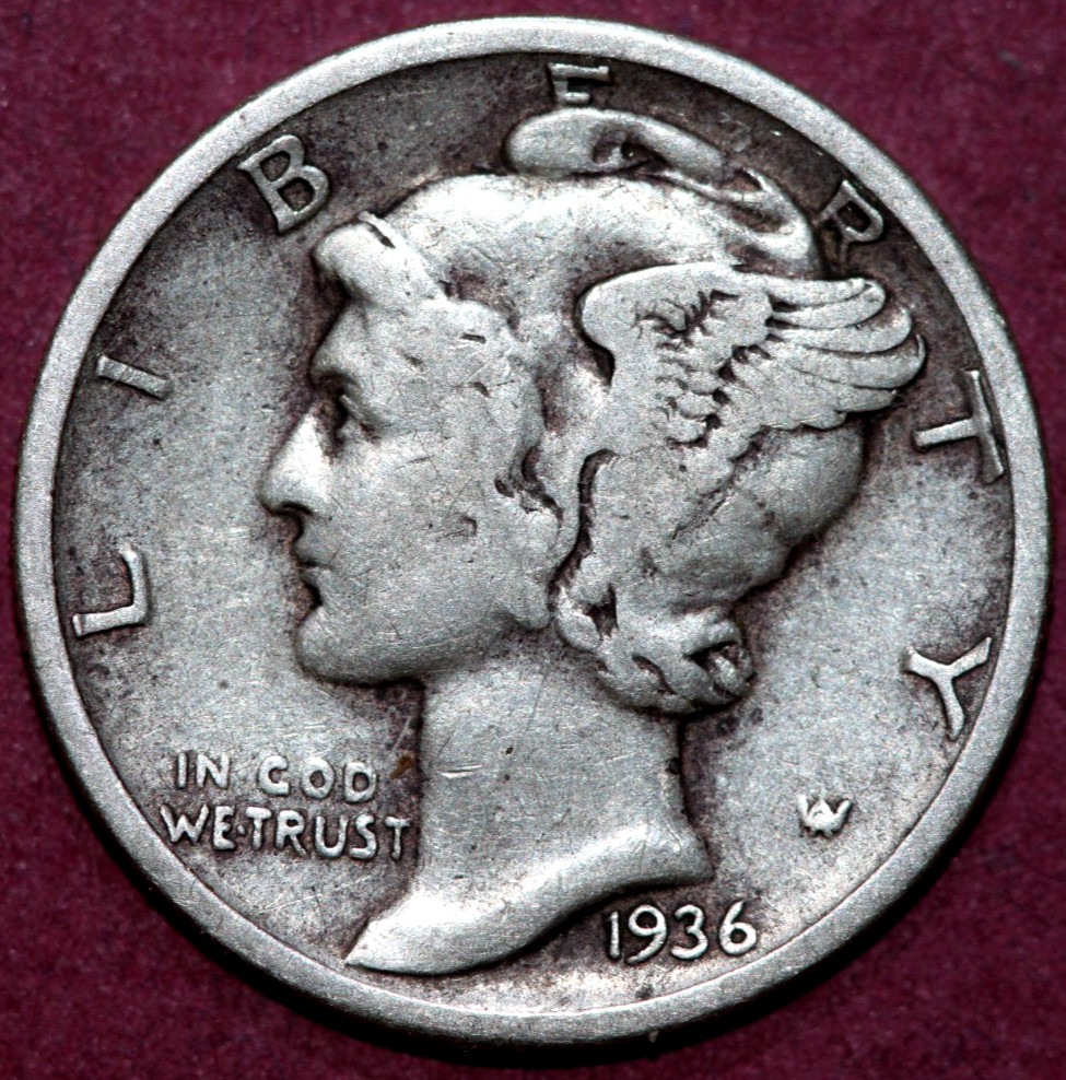 1936    Mercury Dime             17.8mm