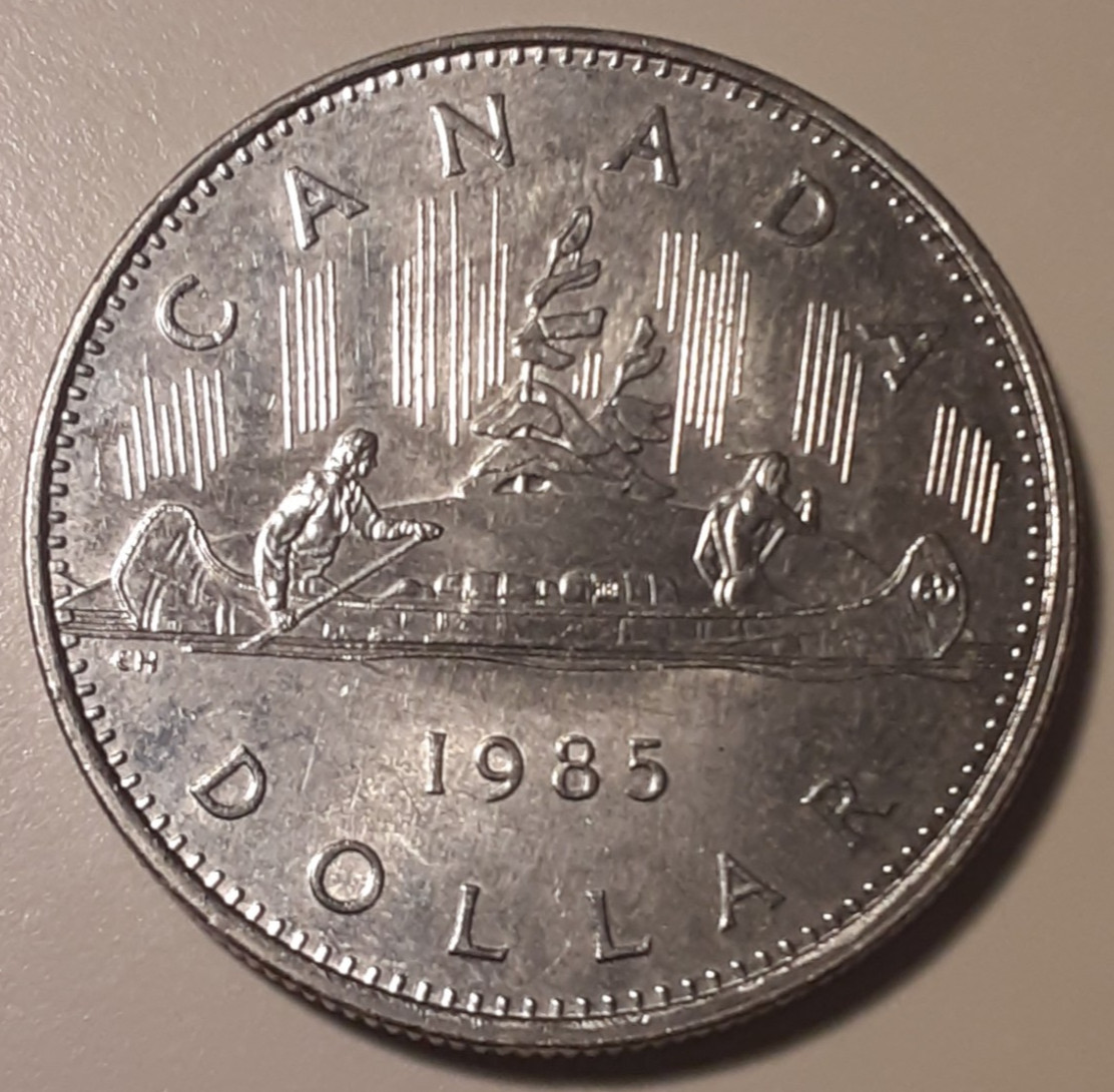 1985 Dollar Canada Voyageur Canoe Coin Elizabeth II (#4-RB8)