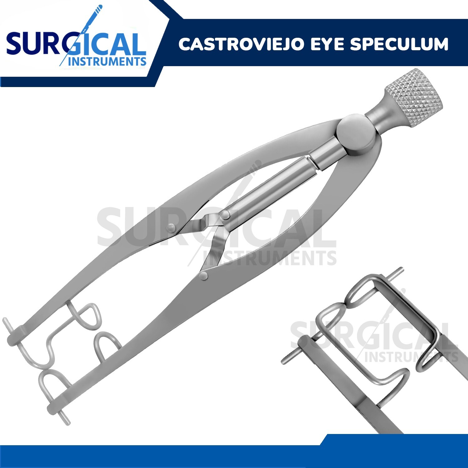Castroviejo Eye Speculum 4″ Large 18x5mm Fenestrated Ophthalmic German Grade