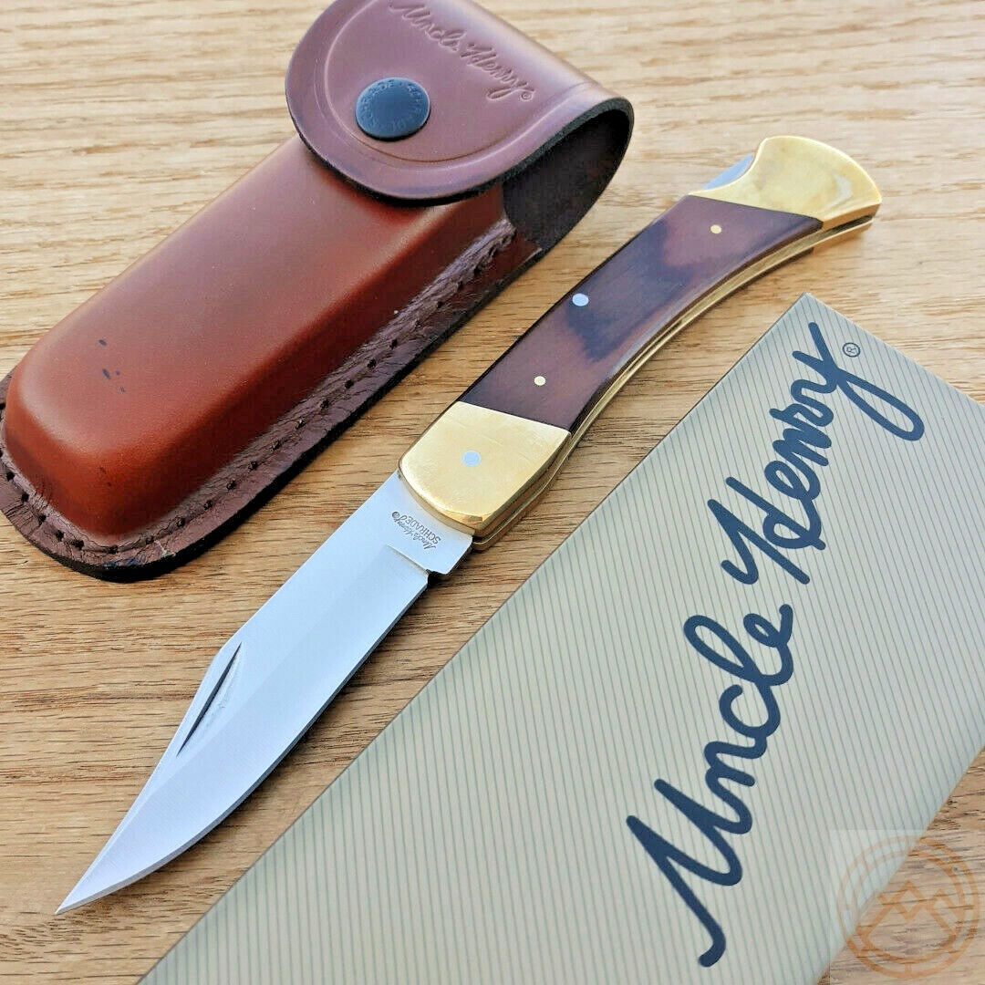 Schrade Uncle Henry Bear Paw Folding Knife Stainless Steel Blade Wood Handle
