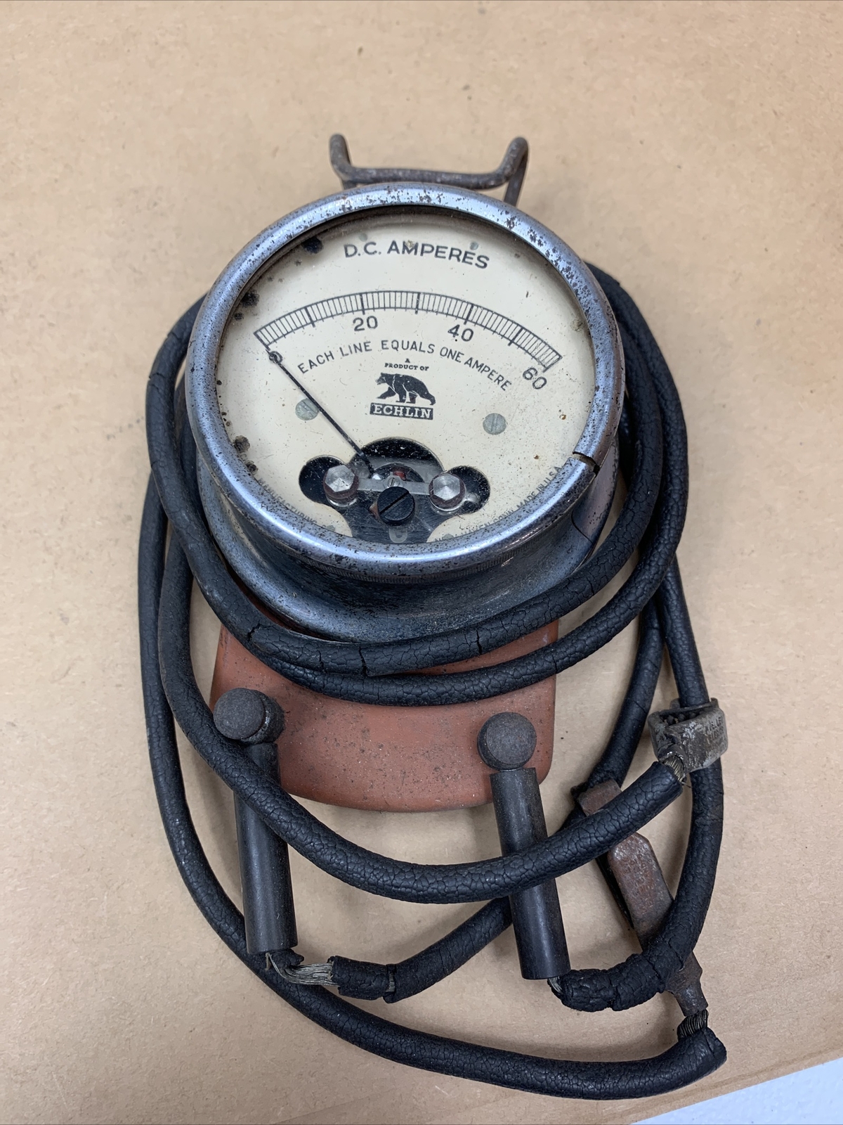 Antique Echlin D.C. Voltage  D.C.Amperes Testing Equipment
