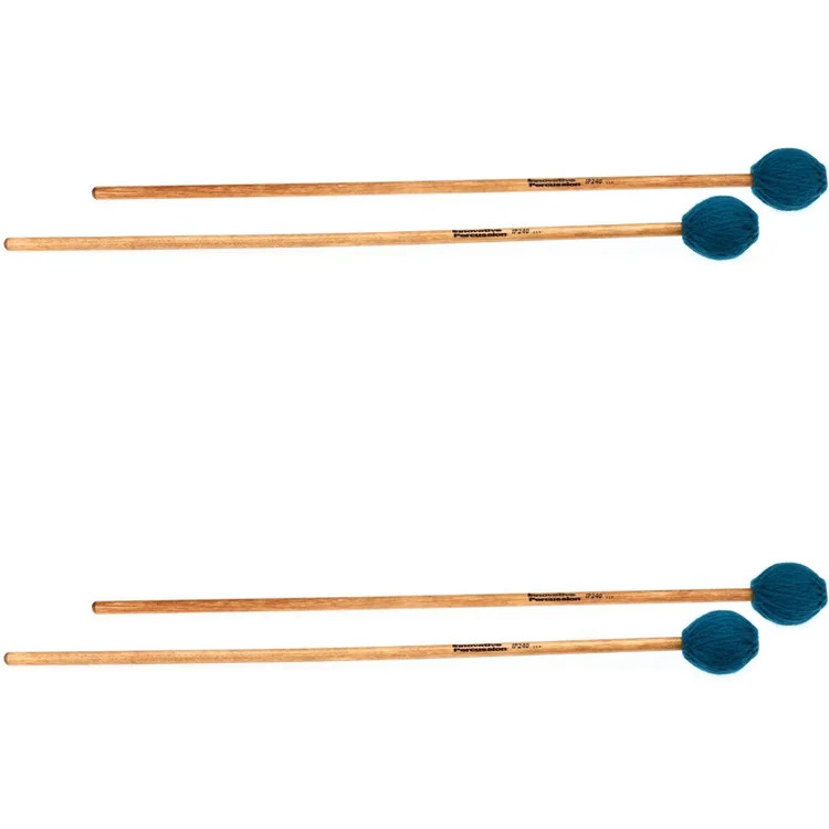 Innovative Percussion IP240 Medium Marimba Mallets - Teal Yarn, Birch - 2 Pair