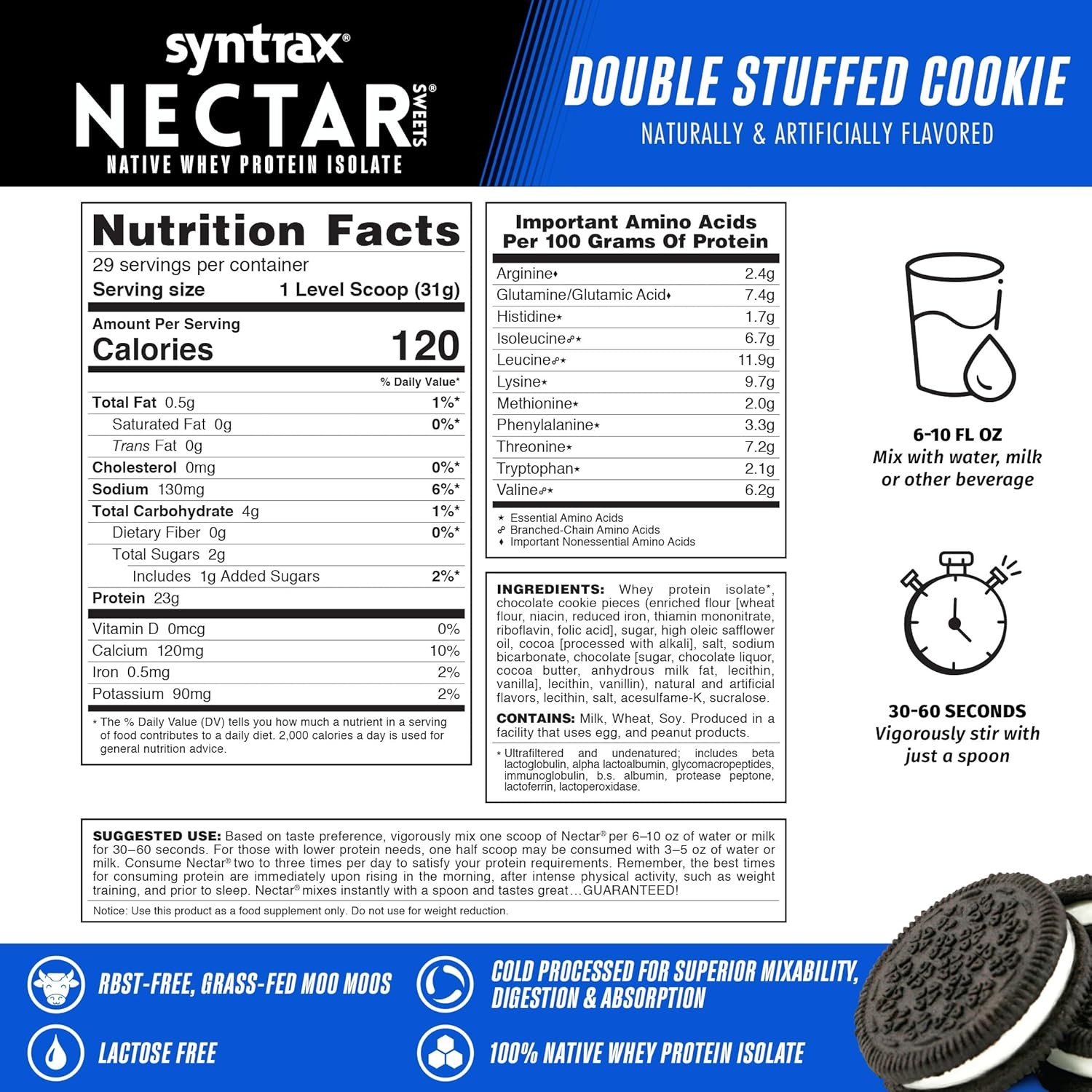 Syntrax Nectar Sweets 2lb Protein Powder - Double Stuffed Cookie