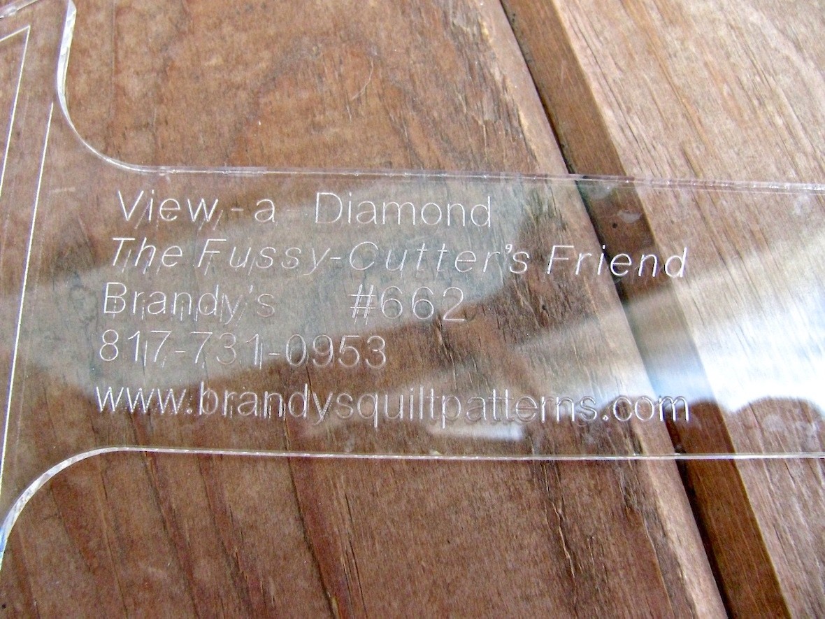 View-a-Diamond Clear Acrylic Quilting Template Brandys Quilt Patterns #662