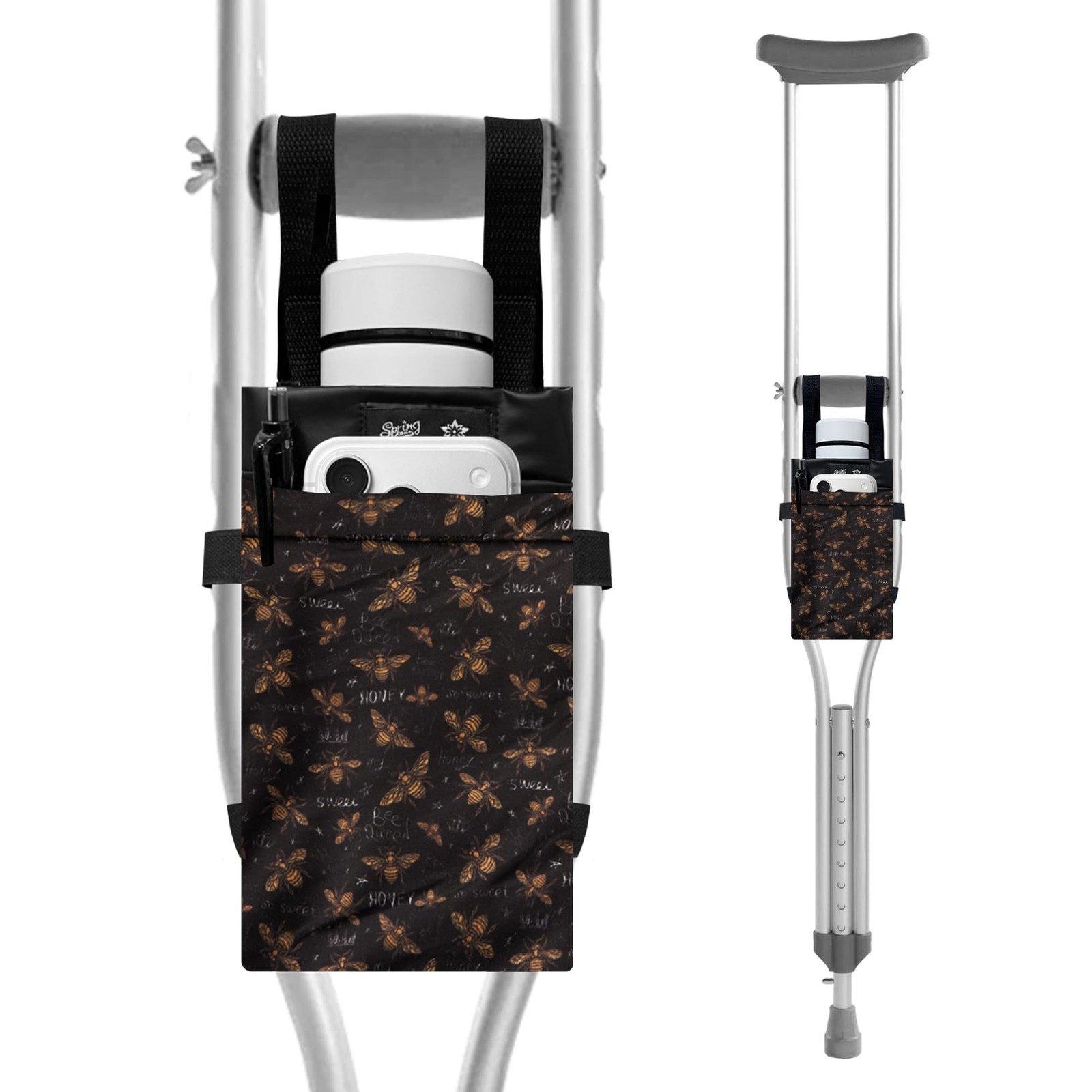 Crutches Bag Waterproof Storage Organizer Tote Lightweight Underarm Pouch