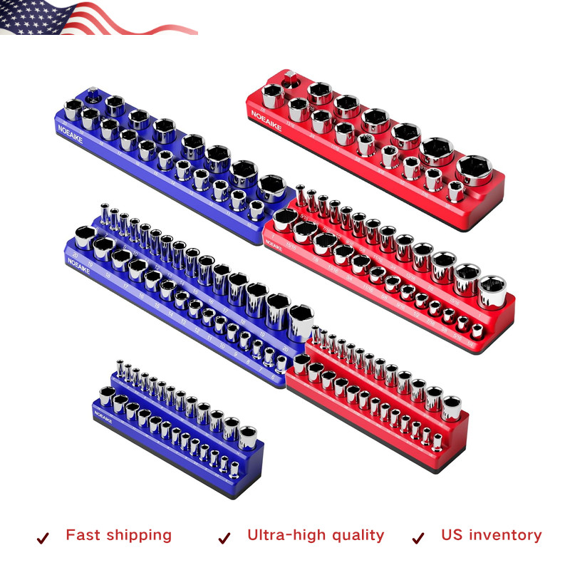 Magnetic Socket Holder Tray, 6-Pack SAE Metric 1/2, 3/8, SAE&METRIC/6PCS