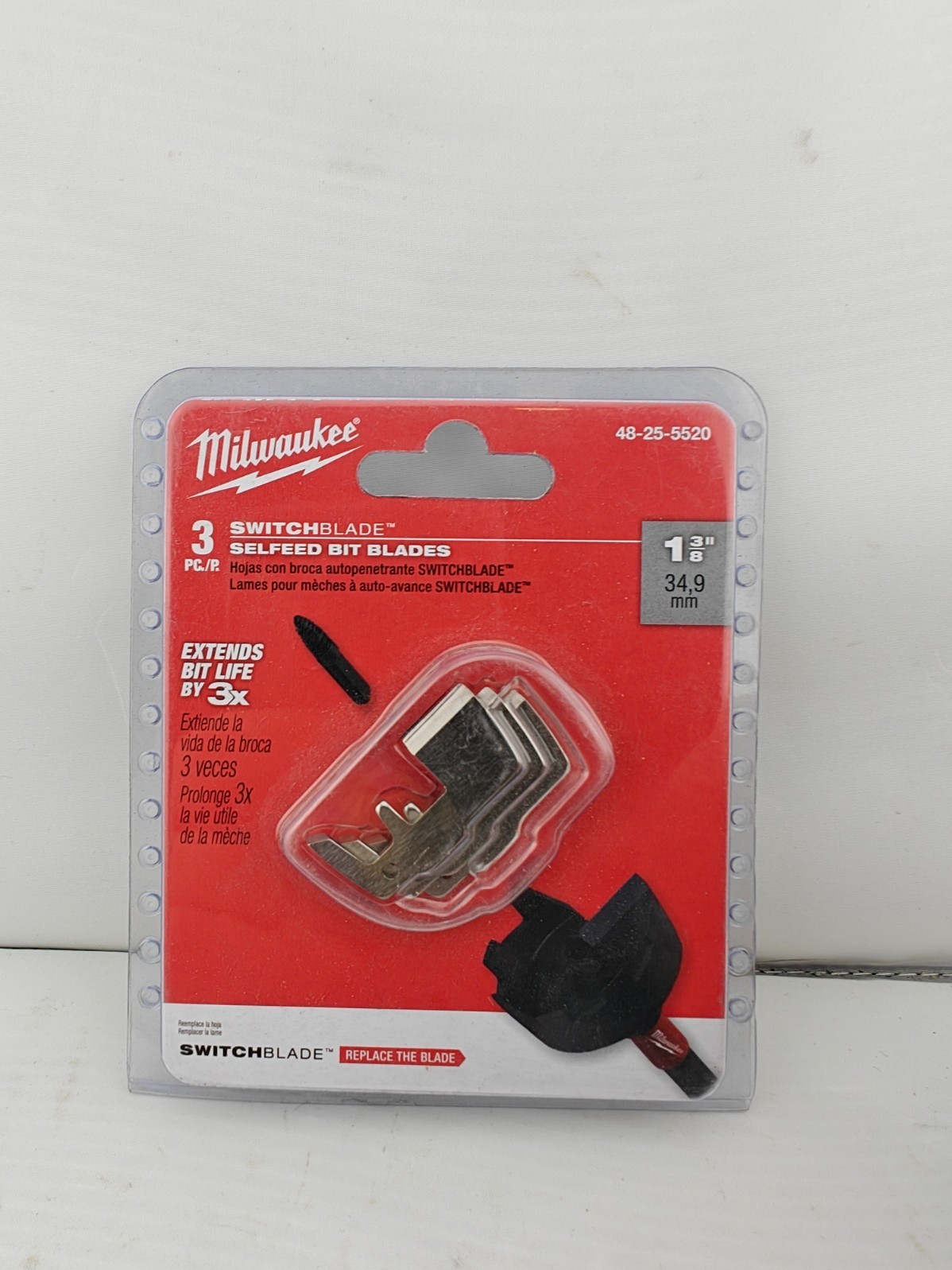 Milwaukee 1-3/8 in. Switchblades Selfeed Bit Blades 3-Pack (48-25-5520)