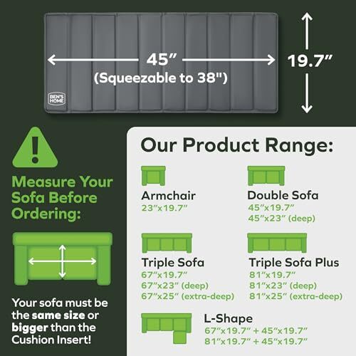 BEN'SHOME® Premium Couch Cushion Support for Sagging Seats | Assorted Sizes