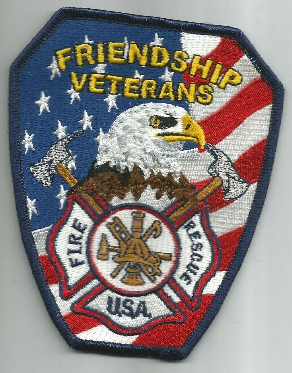 Friendship  Veterans  Fire - Rescue, Texas  (4" x 4.75" size)  fire patch