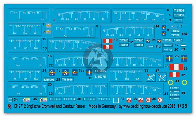 Peddinghaus 1/35 Royal Marines Cromwell and Centaur Tank Markings WWII No.2 2712