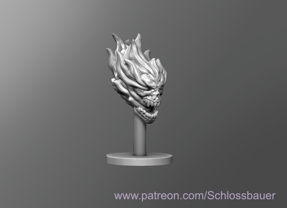 Flameskull Fire Skull Creature Monster Manual 28mm Scale DND D&D Miniature SB