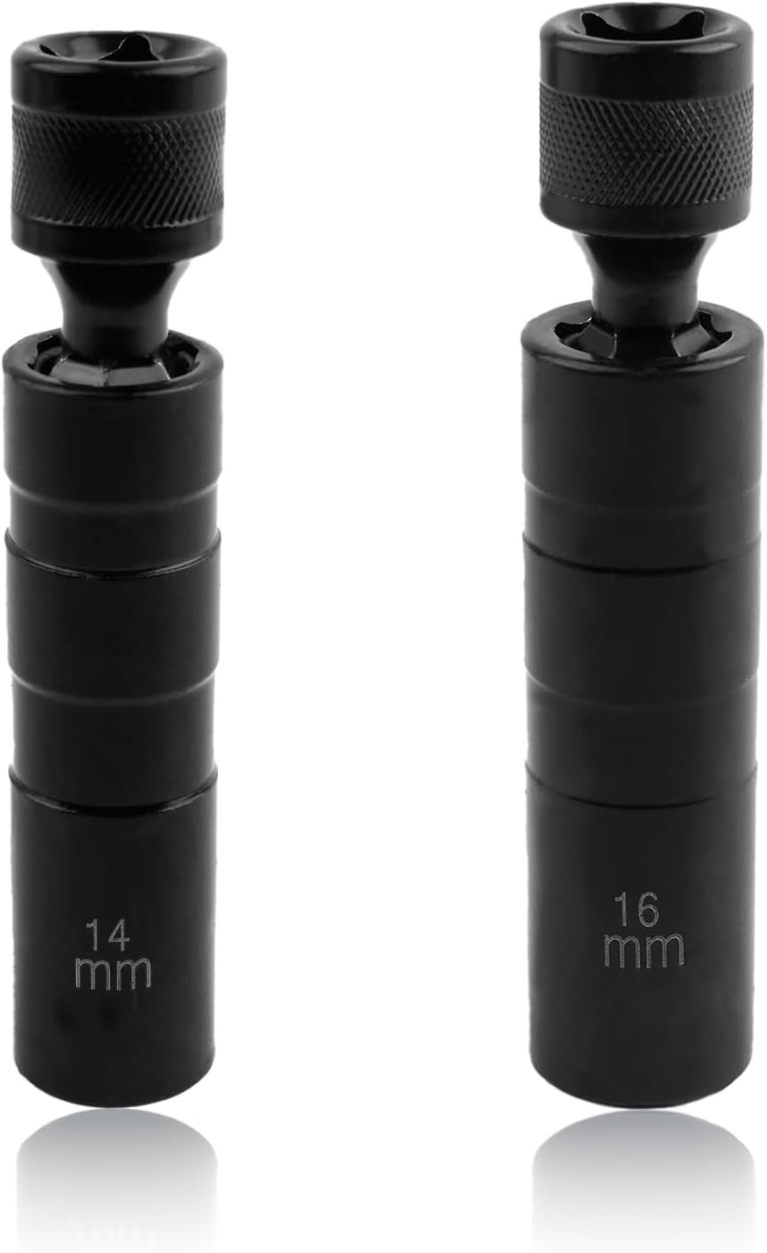 14mm&16mm Spark Plug Socket Set, 360-Degree Rotation Spark Plugs Removal Tool wi