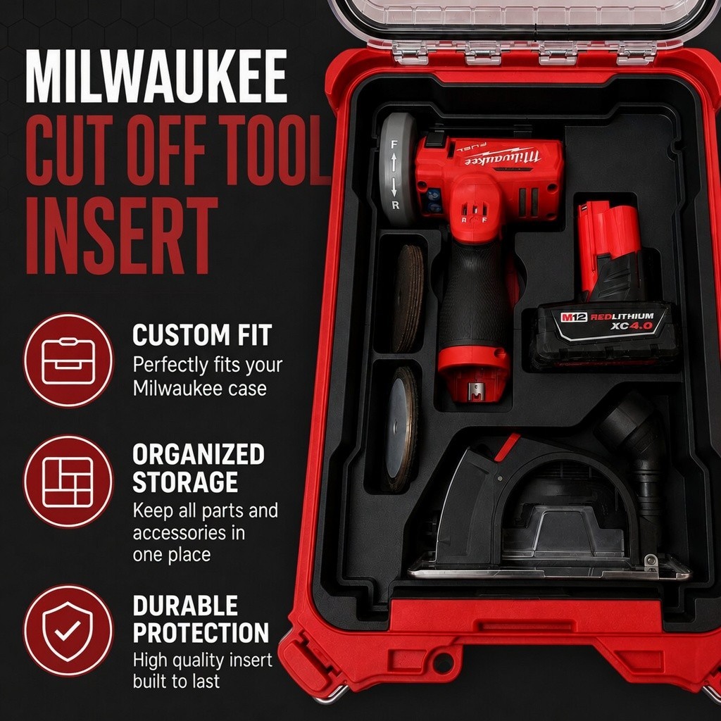 FCOT Milwaukee M12 Cutoff Tool Packout Insert | Organizer for M12 Fuel Cutoff
