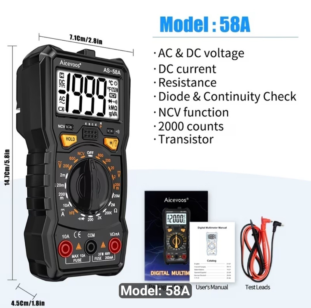 Professional Electrical Kit. Multimeter+10 Professional Gage Wire +bonus Tool.